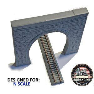 N Scale Weathered Brick Single Train Tunnel Portal - N  Model Railroad Scenery
